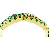 Yellow gold Pavé Round Emerald Infinity Twist Band with Shared Prong Setting_10