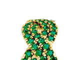 Yellow gold Pavé Round Emerald Infinity Twist Band with Shared Prong Setting_11