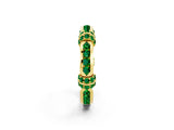 Yellow gold Pavé Round Emerald Link Band with Bezel Setting_32