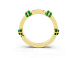 Yellow gold Pavé Round Emerald Link Band with Bezel Setting_33