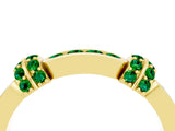 Yellow gold Pavé Round Emerald Link Band with Bezel Setting_34