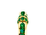 Yellow gold Pavé Round Emerald Link Band with Bezel Setting_35