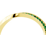 Yellow gold Pavé Round Emerald Twist Band_10