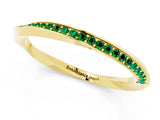 Yellow gold Pavé Round Emerald Twist Band_7