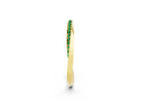 Yellow gold Pavé Round Emerald Twist Band_8