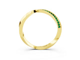 Yellow gold Pavé Round Emerald Twist Band_9