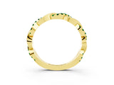 Yellow gold Pavé Round Emerald Twist Eternity Band with Shared Prong Setting_33