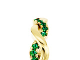 Yellow gold Pavé Round Emerald Twist Eternity Band with Shared Prong Setting_35