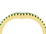 Yellow gold Pavé Round Emerald V-Shaped Chevron Band with Shared Prong Setting_10