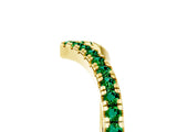 Yellow gold Pavé Round Emerald V-Shaped Chevron Band with Shared Prong Setting_11