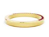 Yellow gold Pavé Round Garnet Channel Set Band_18