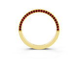 Yellow gold Pavé Round Garnet Channel Set Band_21