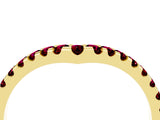 Yellow gold Pavé Round Garnet Chevron Band with Shared Prong Setting_10