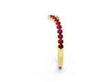 Yellow gold Pavé Round Garnet Chevron Band with Shared Prong Setting_8