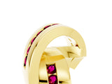 Yellow gold Pavé Round Garnet Crossover Band with Channel Setting_11
