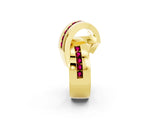 Yellow gold Pavé Round Garnet Crossover Band with Channel Setting_8