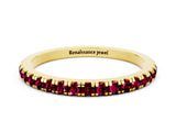 Yellow gold Pavé Round Garnet Half Eternity Band with Shared Prong Setting_6