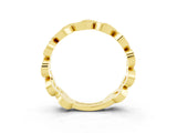 Yellow gold Pavé Round Garnet Interlocking Eternity Band with Bezel Prong Setting_9