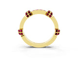 Yellow gold Pavé Round Garnet Link Band with Bezel Setting_33