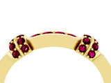 Yellow gold Pavé Round Garnet Link Band with Bezel Setting_34