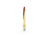 Yellow gold Pavé Round Garnet Twist Band_26