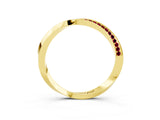 Yellow gold Pavé Round Garnet Twist Band_27