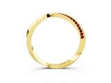 Yellow gold Pavé Round Garnet Twist Band_9
