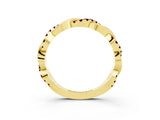Yellow gold Pavé Round Garnet Twist Eternity Band with Shared Prong Setting_21