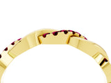 Yellow gold Pavé Round Garnet Twist Eternity Band with Shared Prong Setting_22