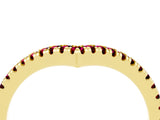 Yellow gold Pavé Round Garnet V-Shaped Chevron Band with Shared Prong Setting_10