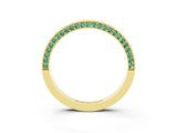 Yellow gold Pavé Round Green Sapphire Channel Set Band_21