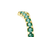 Yellow gold Pavé Round Green Sapphire Chevron Band with Shared Prong Setting_11