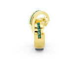 Yellow gold Pavé Round Green Sapphire Crossover Band with Channel Setting_8