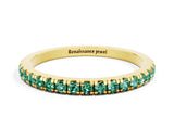 Yellow gold Pavé Round Green Sapphire Half Eternity Band with Shared Prong Setting_6