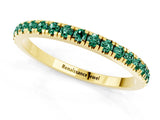 Yellow gold Pavé Round Green Sapphire Half Eternity Band with Shared Prong Setting_7