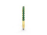 Yellow gold Pavé Round Green Sapphire Half Eternity Band with Shared Prong Setting_8