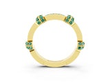 Yellow gold Pavé Round Green Sapphire Link Band with Bezel Setting_33