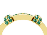 Yellow gold Pavé Round Green Sapphire Link Band with Bezel Setting_34