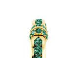 Yellow gold Pavé Round Green Sapphire Link Band with Bezel Setting_35
