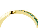 Yellow gold Pavé Round Green Sapphire Twist Band_10