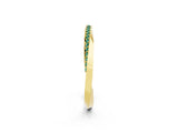 Yellow gold Pavé Round Green Sapphire Twist Band_25
