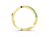 Yellow gold Pavé Round Green Sapphire Twist Band_26