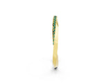 Yellow gold Pavé Round Green Sapphire Twist Band_37