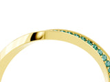 Yellow gold Pavé Round Green Sapphire Twist Band_39