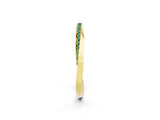 Yellow gold Pavé Round Green Sapphire Twist Band_41