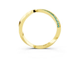 Yellow gold Pavé Round Green Sapphire Twist Band_42