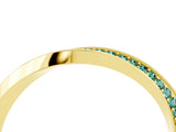 Yellow gold Pavé Round Green Sapphire Twist Band_43