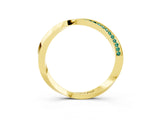 Yellow gold Pavé Round Green Sapphire Twist Band_9