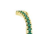 Yellow gold Pavé Round Green Sapphire V-Shaped Chevron Band with Shared Prong Setting_11