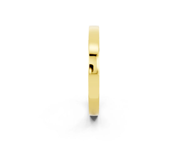 Yellow Gold Round Moissanite Side Pave Half Eternity Band with Plain Top